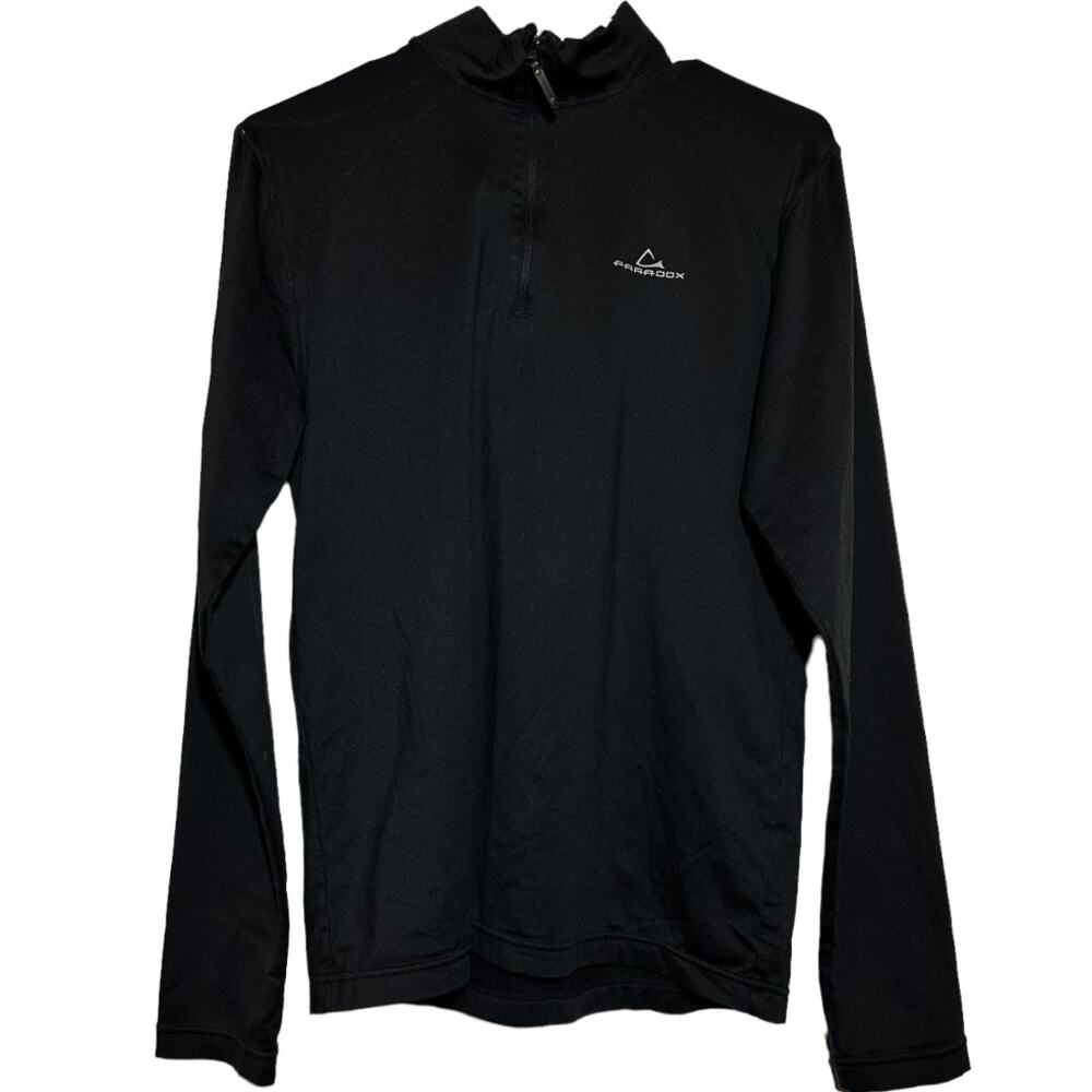 Paradox Base Layer Shirt Pullover Quarter Zip Long Sleeve Mock Neck Black Small